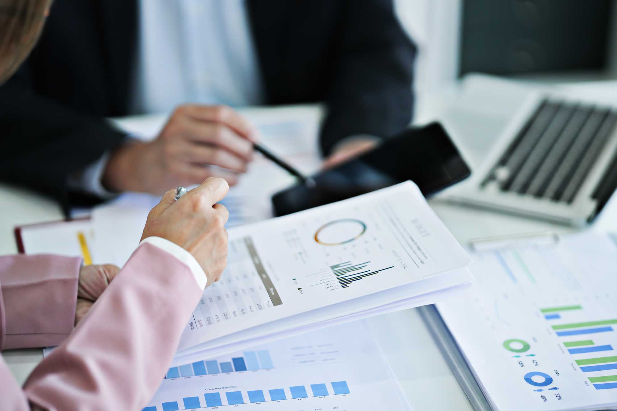 close up of financial data - clarity